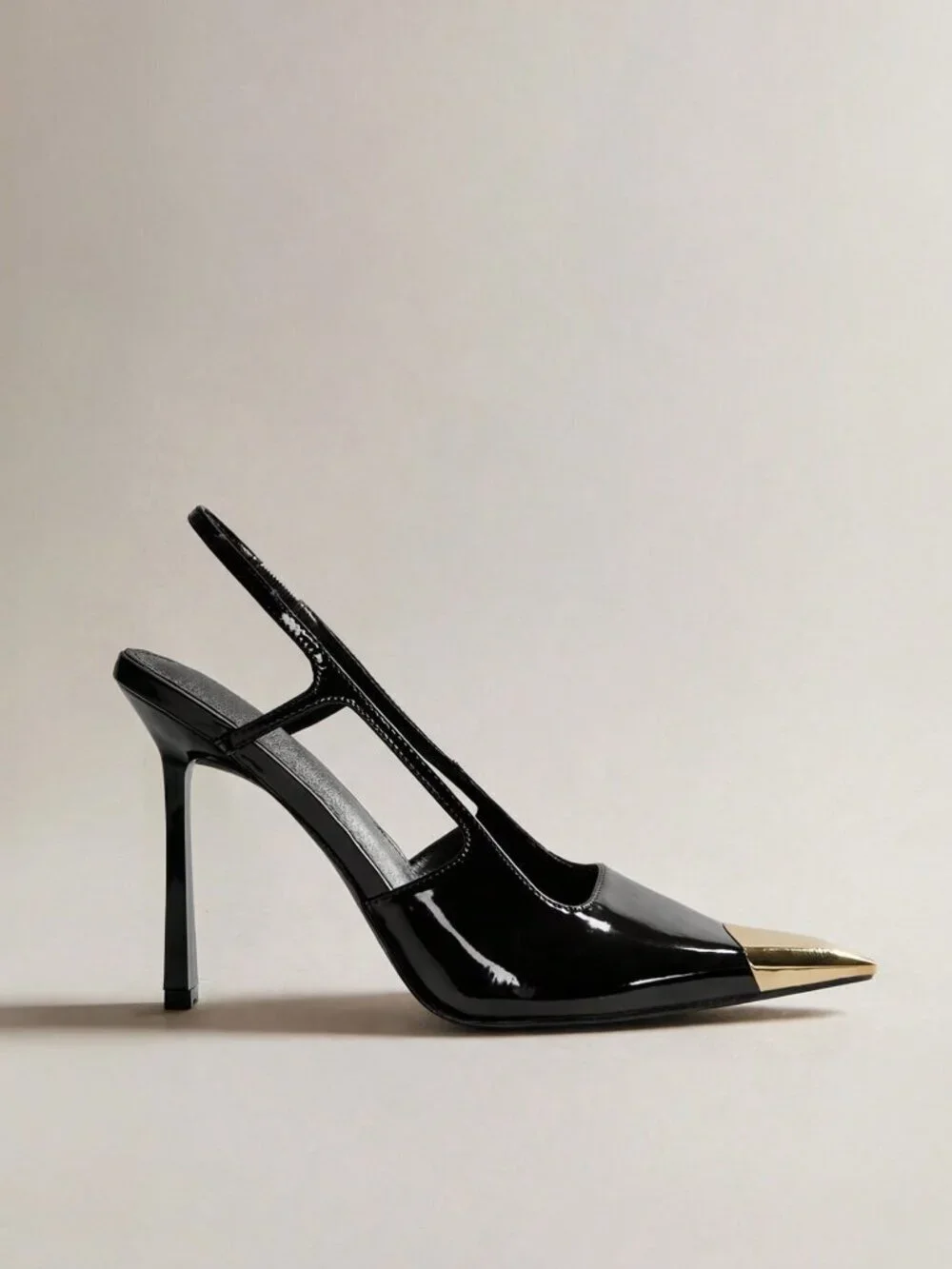 Black Elegant Patent Slingback Women's Pump Stiletto High Heel Party Shoes